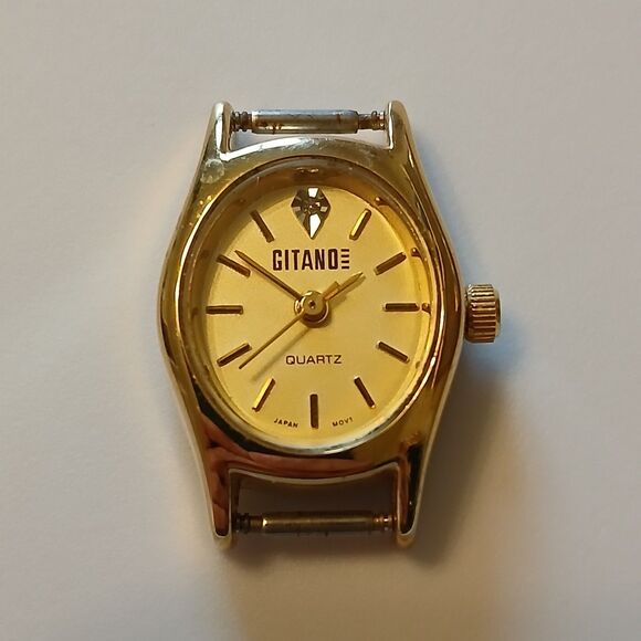 Vintage Gitano Women's Gold Tone Oval Dial Casual Watch Case Quartz Japan Movt - Picture 1 of 12